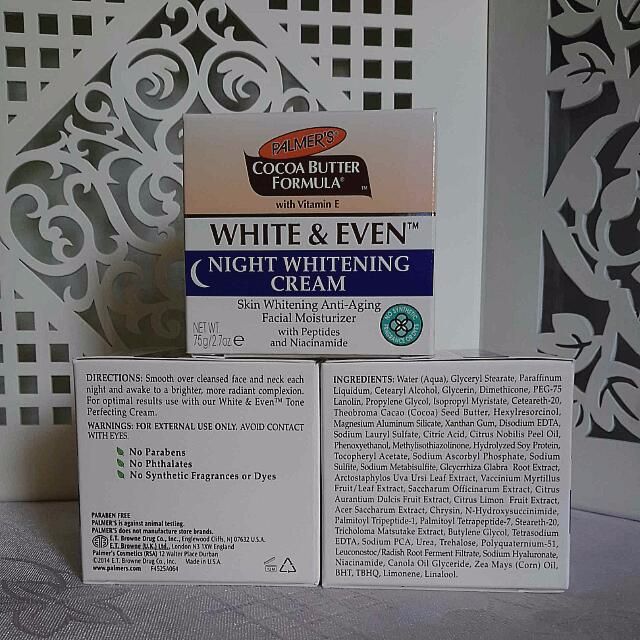 Palmer's Cocoa Butter Formula White & Even Night Whitening Cream Face