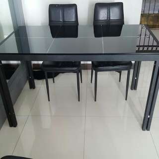 *RESERVED* Tempered Glass Dining Table W/O CHAIRS