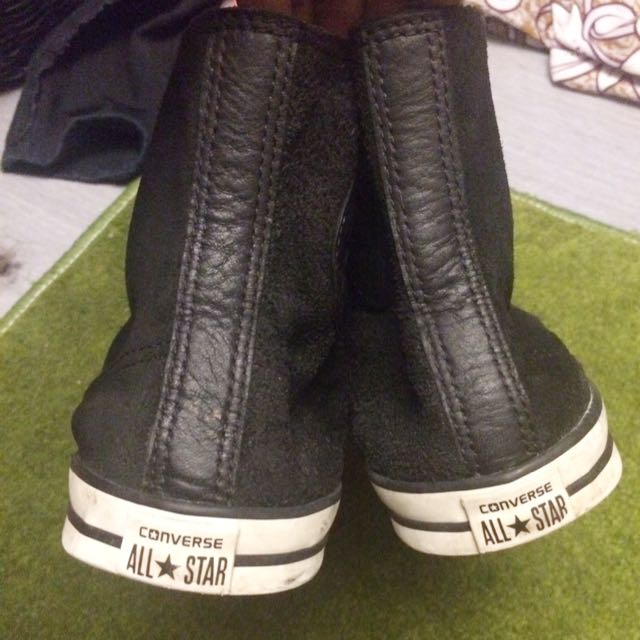 Converse Womens All Real Cow Leather Black