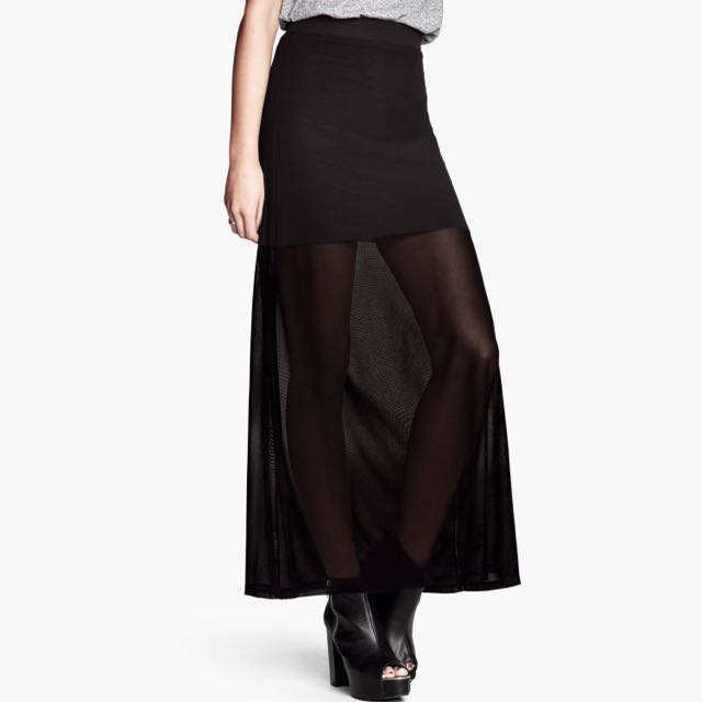 H&m chiffon on sale maxi skirt