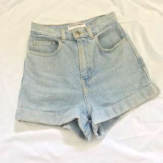 American Apparel High Waisted Denim Shorts