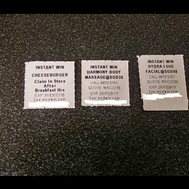 Mcdonalds instant deals win