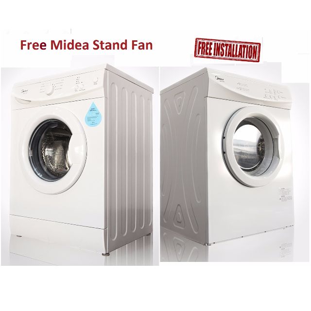 Midea MF718W Front Load Washing Machine + MD610W Tumble Dryer Bundle, TV & Home Appliances