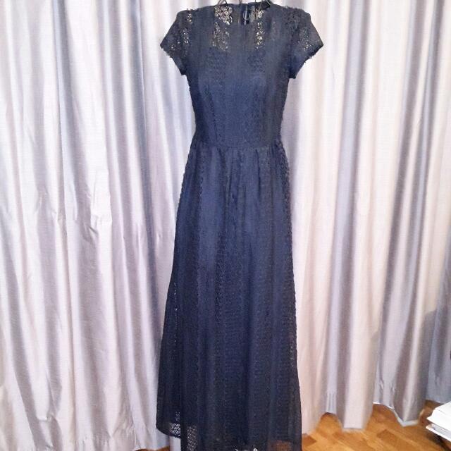 zara blue lace dress