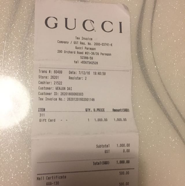 Gucci Gift card, Tickets & Vouchers, Vouchers on Carousell