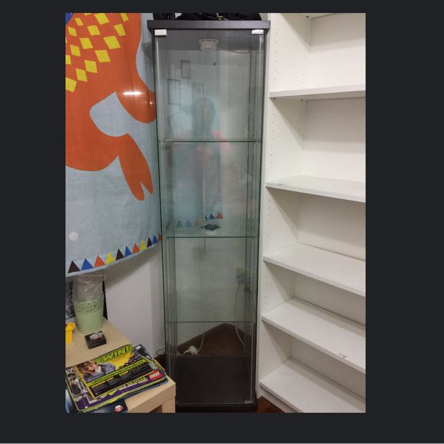 IKEA glass Showcase, Furniture & Home Living, Home Decor, Vases