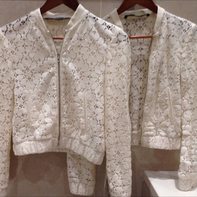 Zara Lace Bomber Jacket