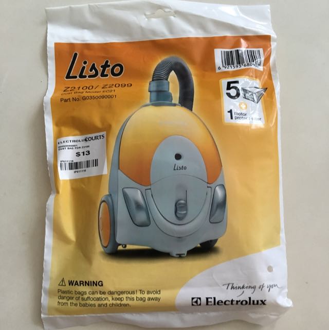 Electrolux listo z2100 dust bag clearance
