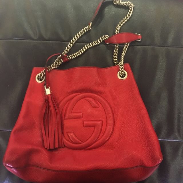gucci soho tote with chain straps