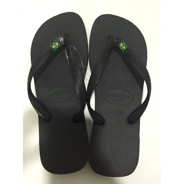 Havaianas black flip flops with Brazil logo Men Men s Fashion