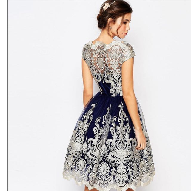New Women Party Dress Casual Elegant Ladies Lace Embroidery