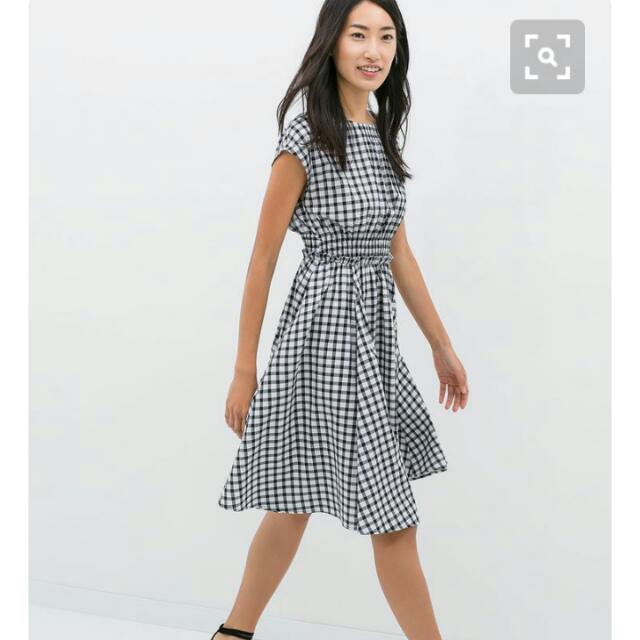 zara checkered dress