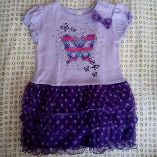 George Purple Butterfly Dress