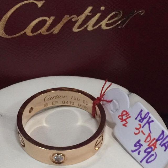cartier love ring 3 diamond rose gold