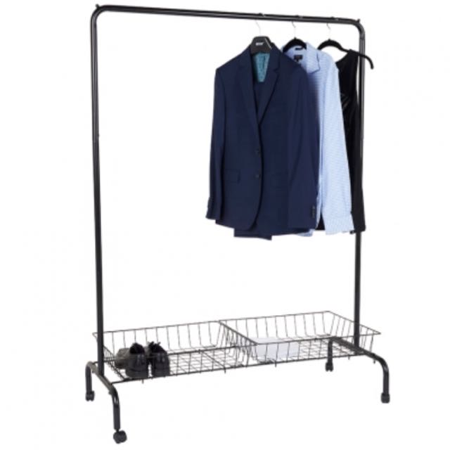 Howard s storage Garment Rack With Wheels Furniture Home Living Furniture Shelves Cabinets Racks on Carousell
