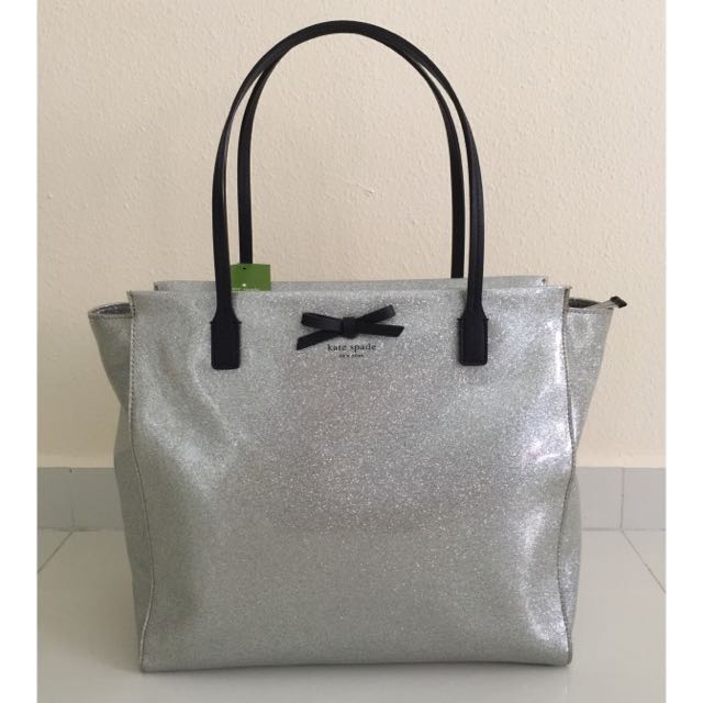 NWT Kate Spade WKRU3542 Mavis Street Taden Tote Silver Women s Fashion Bags Wallets Purses Pouches on Carousell