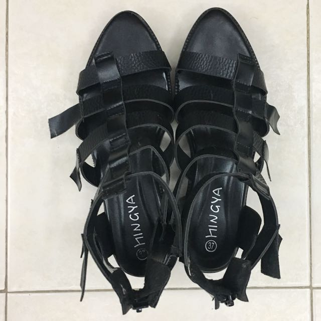 Short Black Gladiator Sandals