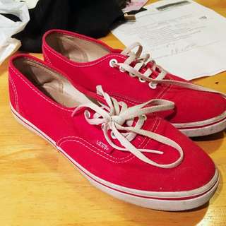 Red Vans Shoes Size 7