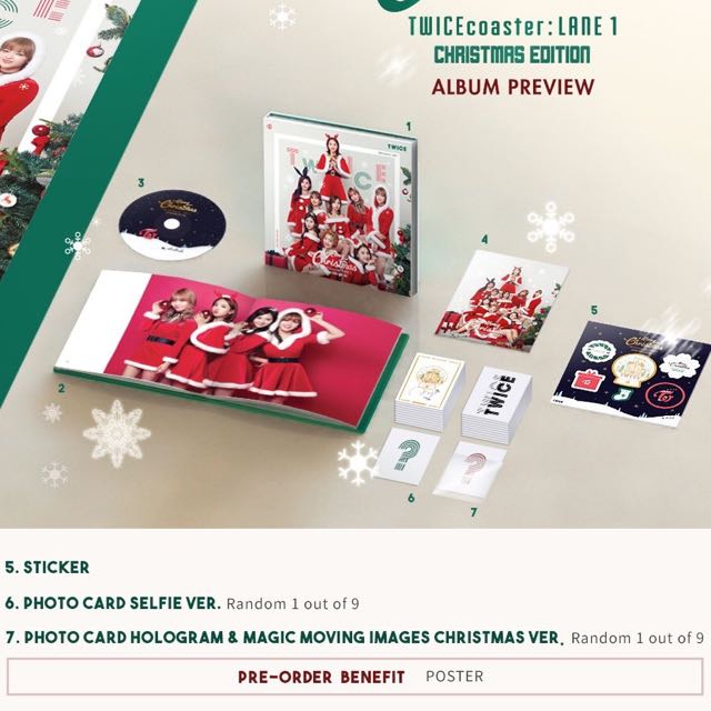 TWICE coaster LANE1 CHRISTMAS EDITION CD