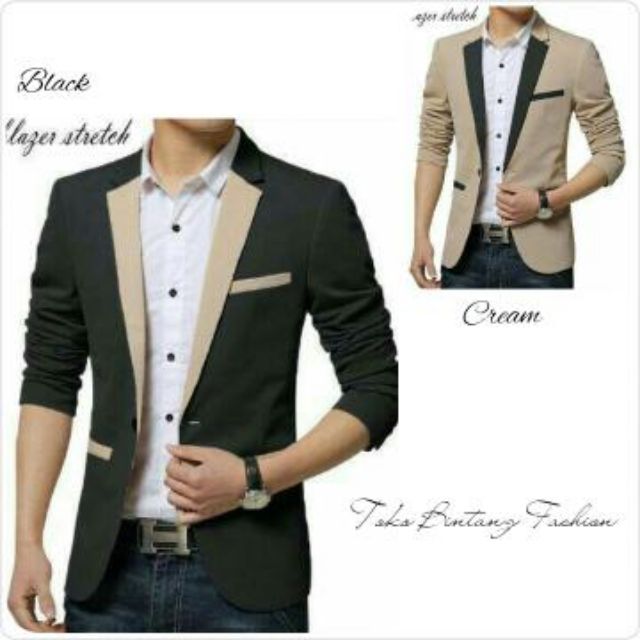 Baju Blazer Pria Warna Hitam Pakaian Pria Model Jas Blazer