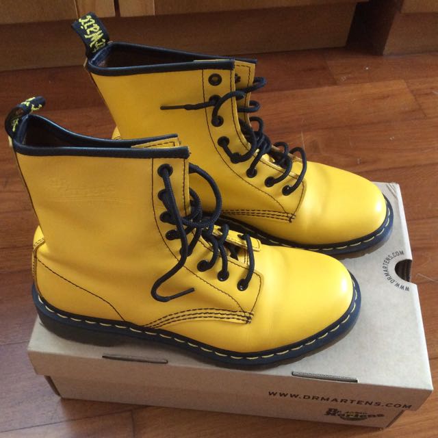 yellow boots dr martens