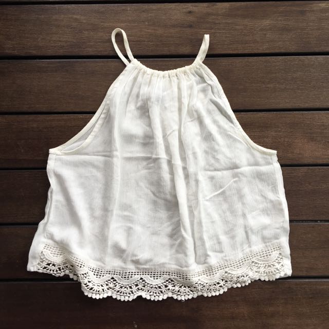 flowy white spaghetti strap top