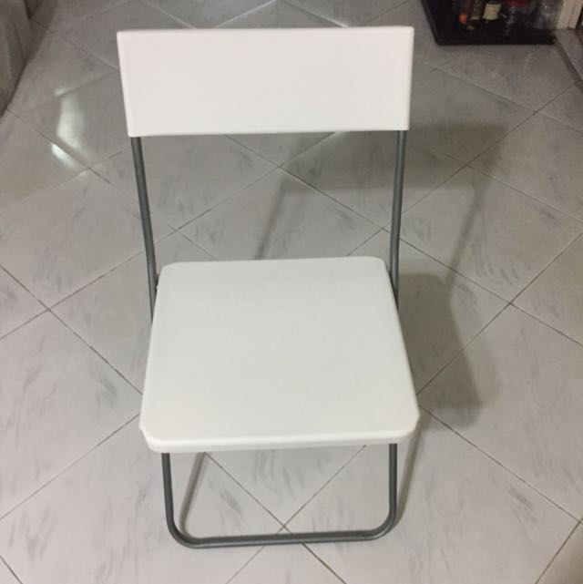Ikea Jeff Foldable White Chair X2 Furniture Tables Chairs On Carousell