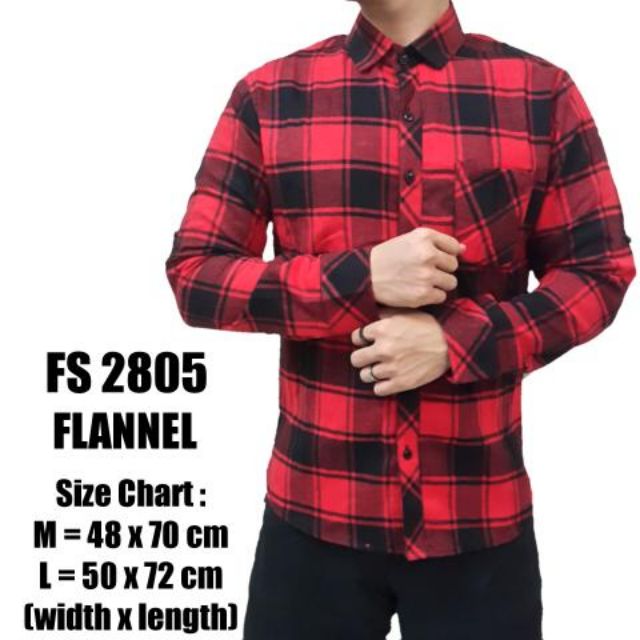 Kemeja Flanel Panjang 2805 Pria Cowok Merah Hitam Garis2 Kotak Olshop Fashion Olshop Pria Di Carousell