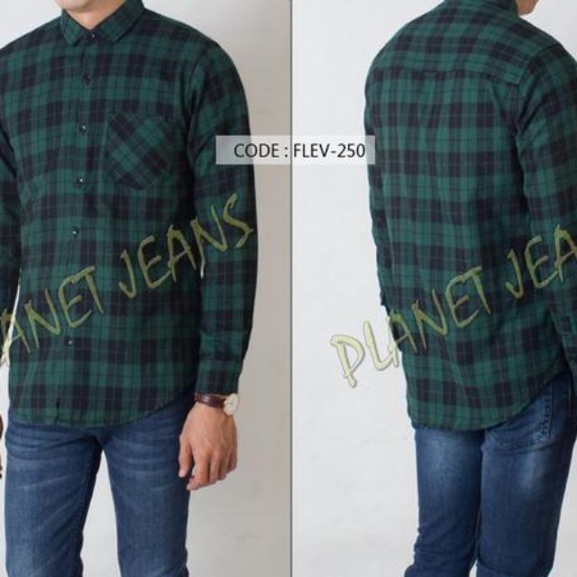 Kemeja Flanel Pria Slimfit Lengan Panjang Dan Kemeja Motif Kotak