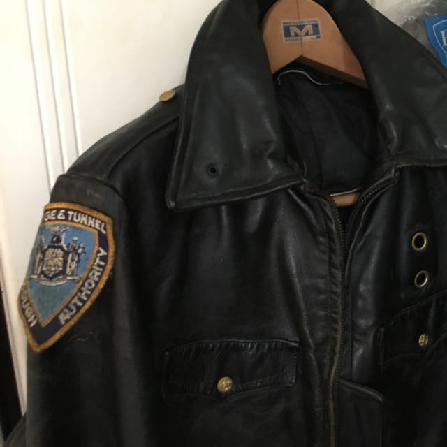 Nypd leather shop motorcycle jacket