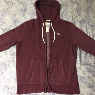 Af Abercrombie Fitch酒紅 連帽外套 XL號