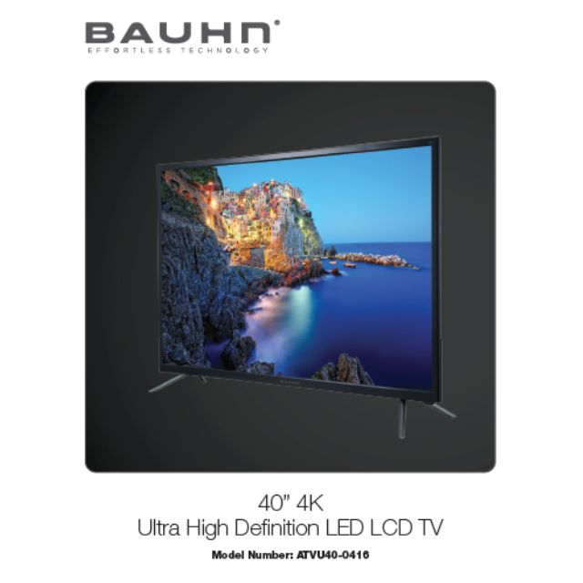40" 4K Ultra High Definition LED LCD TV BAUHN Black Series (FREE DELIVERY), TV & Home
