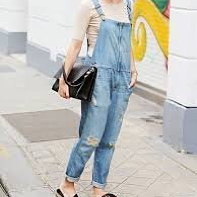 代購~~全新 CURRENT/ELLIOTT Ranch Hand distressed overalls 吊帶褲