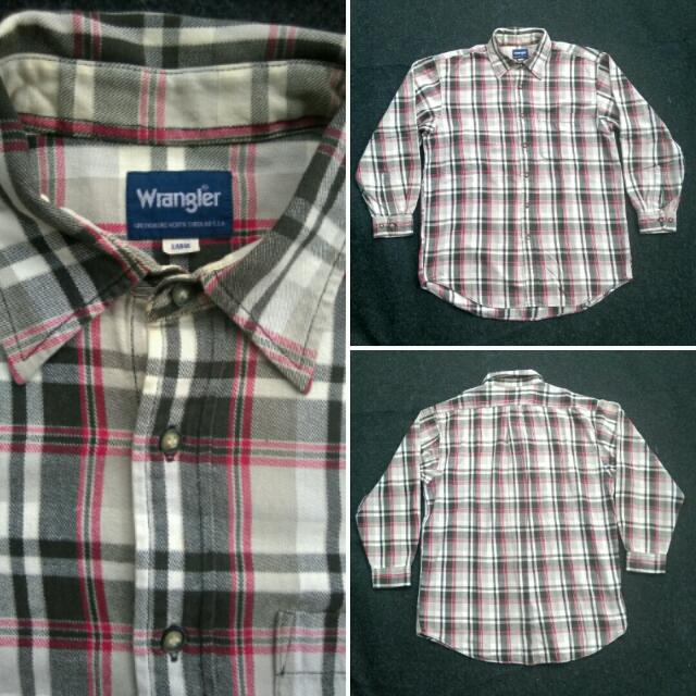Kemeja Flanel Wrangler Fesyen Pria Pakaian Di Carousell