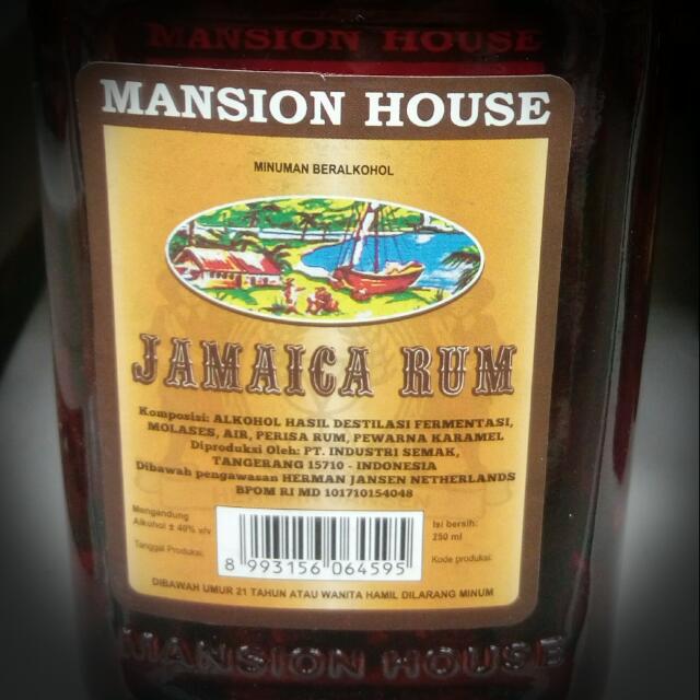 Mansion House Jamaica Rum 250 Ml Makanan Minuman Kue Kue Di Carousell
