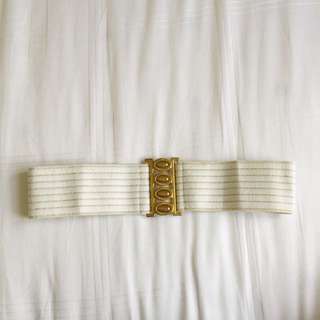 White Gold Elastic Belt