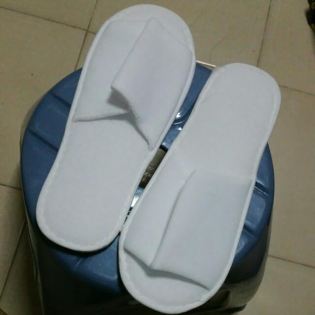 white bedroom slippers