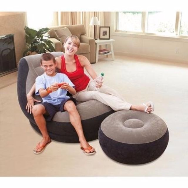 Intex Inflatable Ultra Lounge Chair * Ottoman Angled Backrest * Built