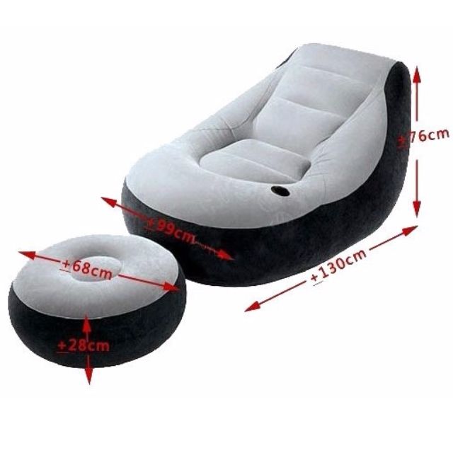 Intex Inflatable Ultra Lounge Chair * Ottoman Angled Backrest * Built