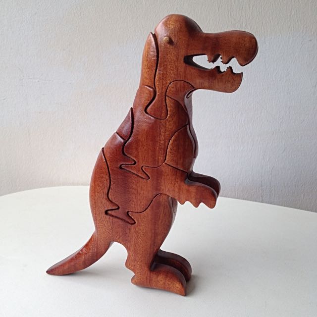 Solid Wood 3d Dinosaur Brain Puzzle Toys Games Bricks