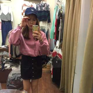 韓國前口袋內刷毛大學T