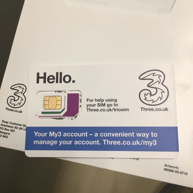 3 Sim Card Bought From UK, Mobile Phones & Gadgets, Mobile & Gadget