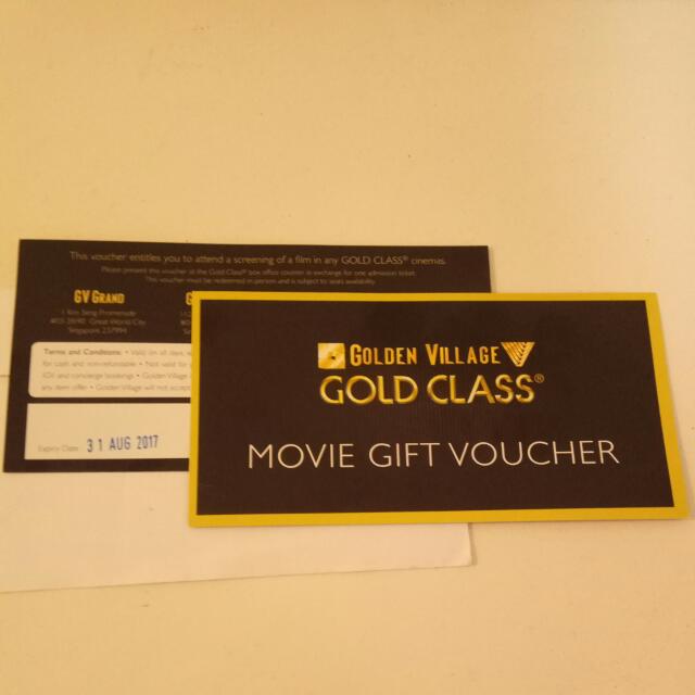GV Gold Class Tickets, Tickets & Vouchers, Vouchers on Carousell