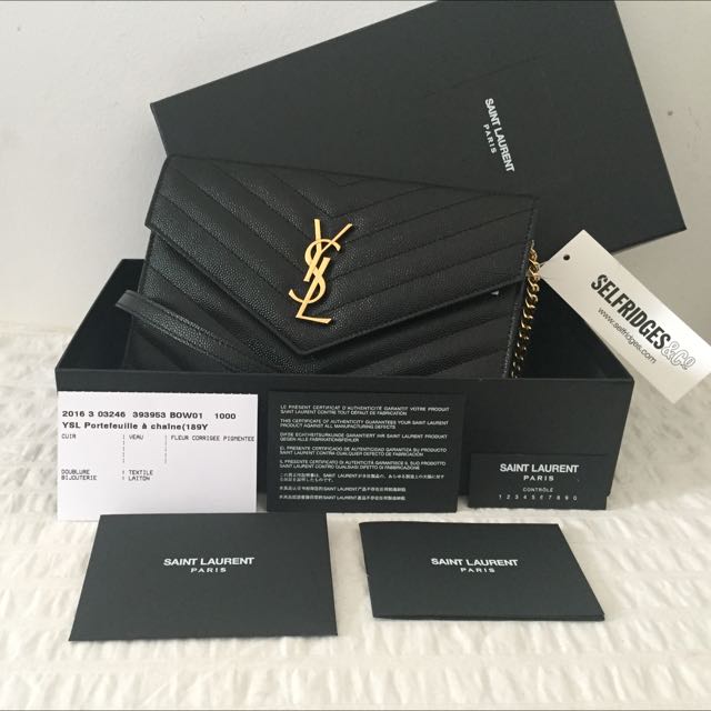 Ysl bag clearance authenticity card