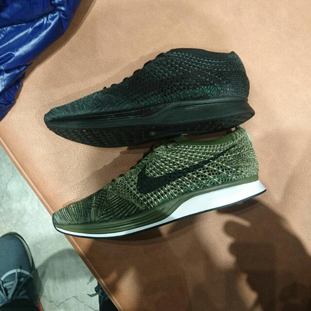 Nike flyknit racer mens olive sales