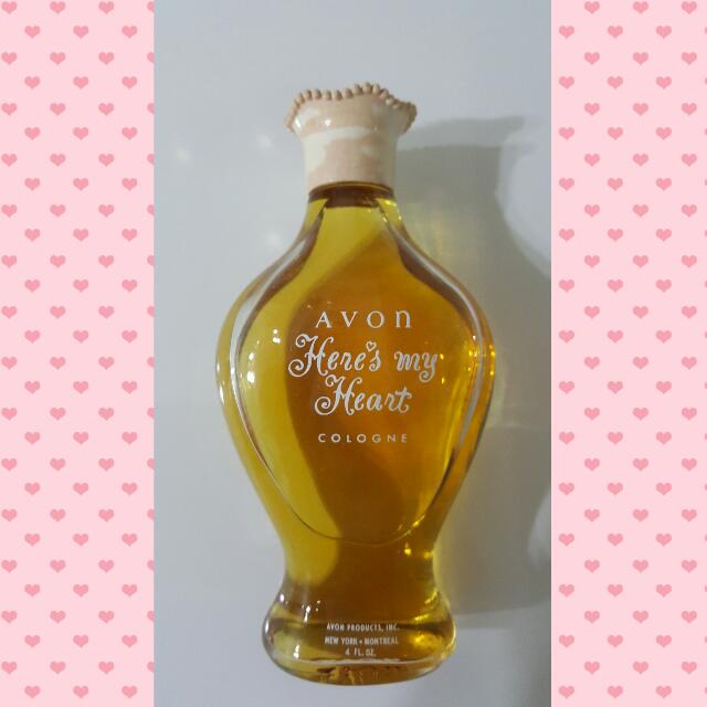 Vintage Perfume Bottle Avon Heres My Heart Cologne 1960s Vintage