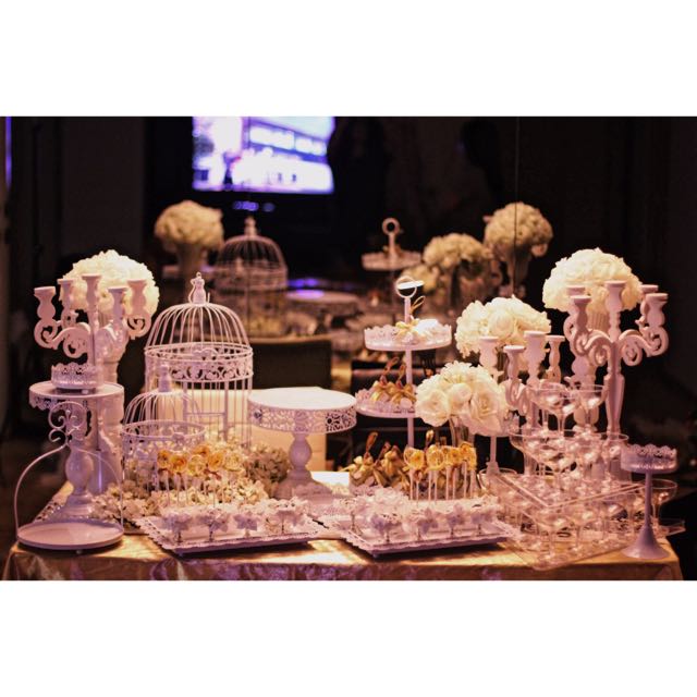 Rental Gold And White Theme Birthday Party Rental Decoration