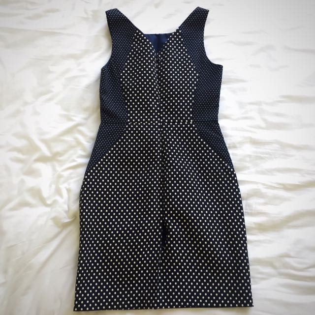 Banana republic navy hot sale polka dot dress