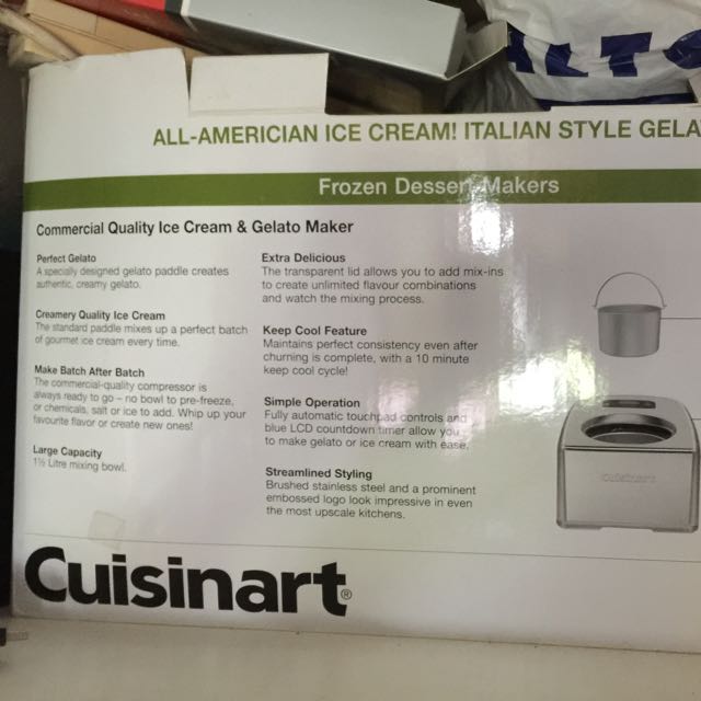 Cuisinart ICE100 Compressor Ice Cream and Gelato Maker, TV & Home