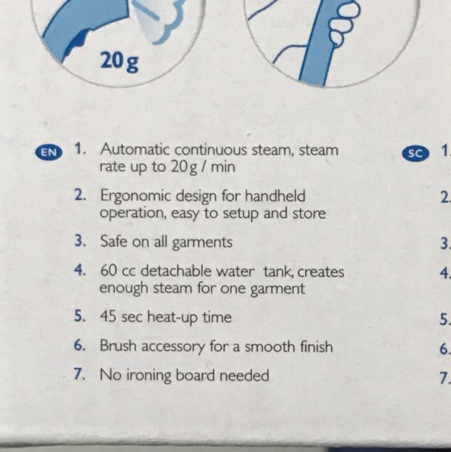 Philips GC310 Handheld Garment Steamer, TV & Home Appliances, Irons